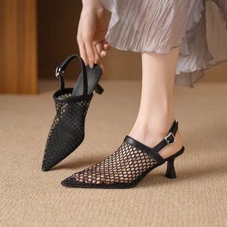 Ladies New Fashionable All-match Mesh High Heels - Phosgene