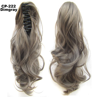 Long Wave Ponytail Wrap Around Ponytail Clip In Hair Headwear Gray Hairpiece Natural Extensions - Phosgene