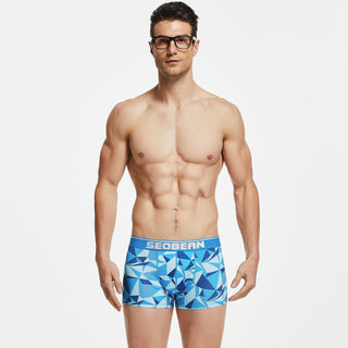 Fashion Geometry Pattern U Convex Boxers - Phosgene