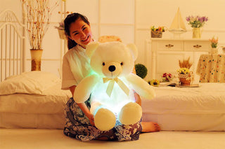 Creative Light Up LED Teddy Bear Stuffed Animals Plush Toy Colorful Glowing Christmas Gift For Kids Pillow - Phosgene