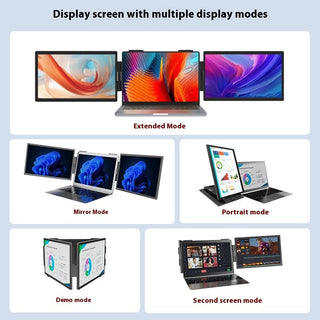 14-inch Dual-screen Portable Monitor Laptop With Wall-mounted External Expansion Screen Dual-screen Portable Screen - Phosgene