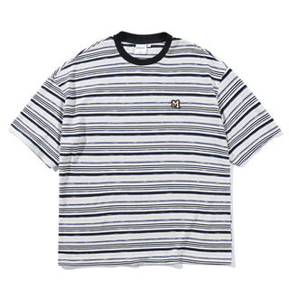 Men's Striped Loose Artistic Youth Fresh T-shirt Phosgene