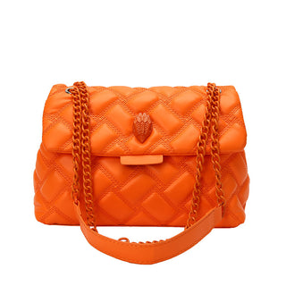 Plaid Embossed Chain Personality Shoulder Bag - Phosgene