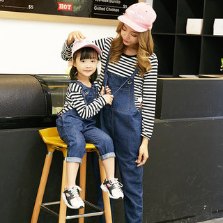 Fashion mother and daughter jeans with straps - Phosgene