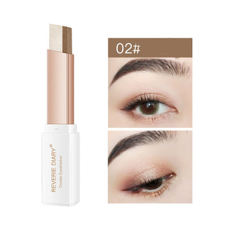 Lazy Eyeshadow Stick Stereo Gradient Shimmer Double Color Eye Shadow Pen Waterproof Easy To Wear Eyeshadow - Phosgene