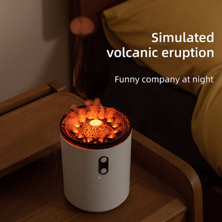 Volcanic Flame Aroma Essential Oil Diffuser USB Portable Jellyfish Air Humidifier Night Light Lamp Fragrance Humidifier - Phosgene