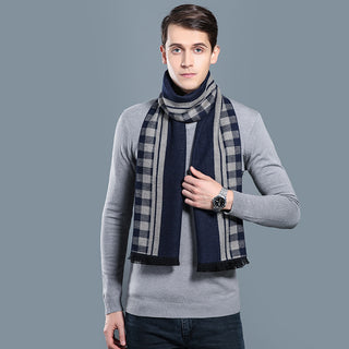 Simple Plaid Warm Keeping Artificial Cashmere Scarf - Phosgene