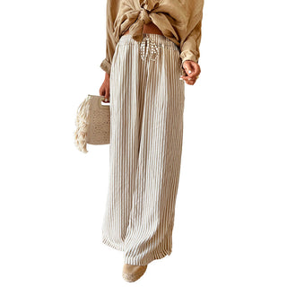 Fashion Striped Drawstring Casual Pants For Women Phosgene