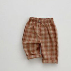 Ins Korean Babies' Trousers Plaid Pants - Phosgene