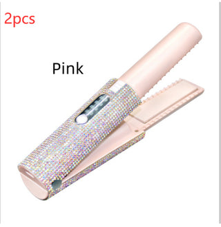 2-In-1 Electric USB Hair Straightening Brush Straightener Brush Multifunctional Comb Straightening Styler Hair Curler - Phosgene