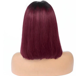 Short Straight 1B-99J Colored Bob Human Hair Wig - Phosgene