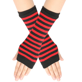 Knitted Finger-leaking Gloves Striped Thin - Phosgene