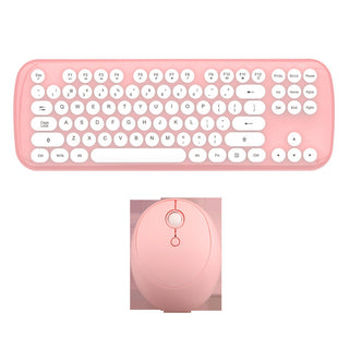 Wireless Keyboard And Mouse Set Girls Color Retro - Phosgene