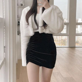 Solid Color Sexy Hot Girl Skirt - Phosgene