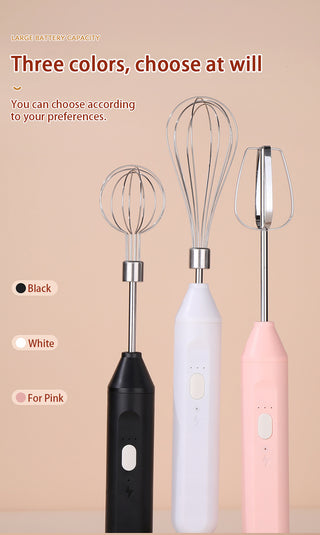 Hand-held Electric Whisk Household Baking Cake Egg White Whisk Small Straight Handle Whisk Wireless Whisk Phosgene