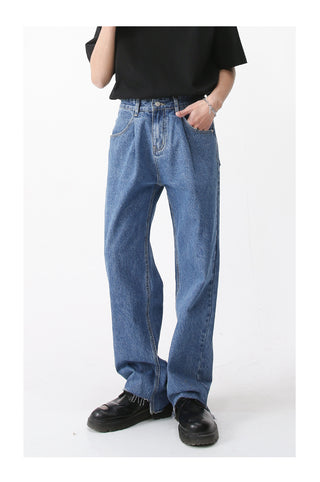 Simple Retro Casual Jeans Irregular Phosgene