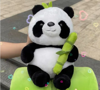 Simulated Bamboo Tube Flower Panda Pillow - Phosgene