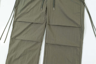 Men's Solid Color Pleated Loose Paratrooper Casual Pants Phosgene