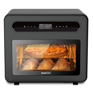 Geek Chef Steam Air Fryer Toast Oven Combo , 26 QT Steam Convection Oven Countertop , 50 Cooking Presets, With 6 Slice Toast, 12 In Pizza, Black Stainless Steel. Prohibited From Listing On Amazon Phosgene