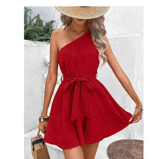 Shoulder Lace-up Sleeveless Jumpsuit Fashion Phosgene