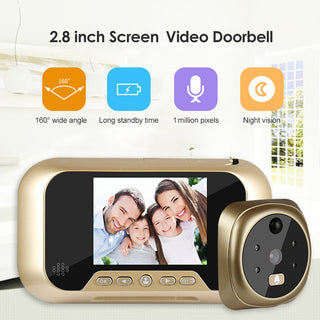 2.8 Inch Infrared Night Vision Camera Video Intelligent Electronic Peephole Visual Peephole Doorbell - Phosgene