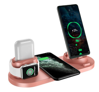 Wireless Charger For IPhone Fast Charger For Phone Fast Charging Pad For Phone Watch 6 In 1 Charging Dock Station - Phosgene