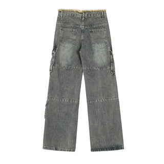 Distressed Washed Denim Overalls Men's Niche Phosgene