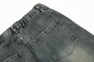 Punk Washed And Worn Denim Overalls Men Phosgene