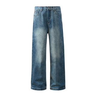 Washed Gradient Wide-leg Jeans Vintage Men's Clothing Phosgene