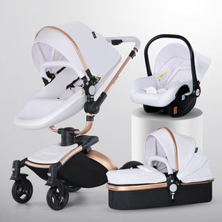 High Landscape Baby Stroller 360-degree Rotation 3-in-1 Basket Foldable - Phosgene