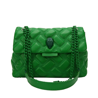 Plaid Embossed Chain Personality Shoulder Bag - Phosgene