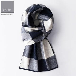 Wool Scarf Men's Winter Plaid Double-sided Scarf - Phosgene