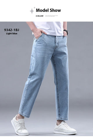 Men's Slim Fit Cropped Casual Light-colored Jeans Phosgene