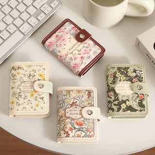 Women's Flower Oil Painting Retro Style Large Capacity Card Holder Phosgene