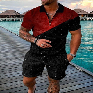 Fashion Short Sleeve Casual Men's Suit Phosgene