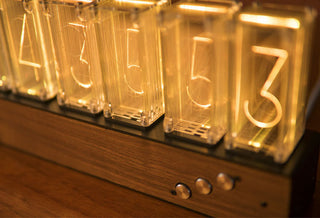 Modern Digital Nixie Tube Clock 6-tubes Night Light Bedroom Desktop Clock Phosgene