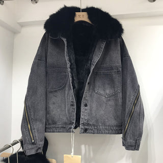 Women's Inner Denim Loose Coat - Phosgene