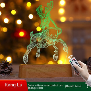 Christmas Decoration 3D Lamp Acrylic LED Night Lights New Year Valentines Day Christmas Kids Gift Christmas Ornaments - Phosgene