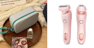 2 In 1 Hair Removal Epilator USB Rechargeable Trimmer Women Body Razor Face Leg Armpit Bikini Hand Pubic Shaver Hair Remover - Phosgene