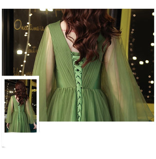 Green Wedding Dress Guzheng Art Examination Solo - Phosgene