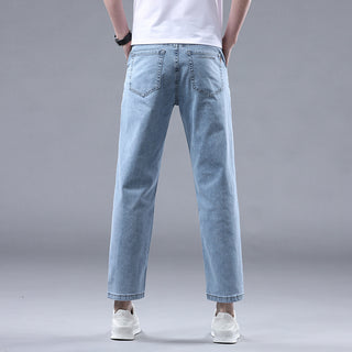 Men's Slim Fit Cropped Casual Light-colored Jeans Phosgene