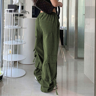 Hong Kong Style Ins Ribbon Workwear Casual Pants Men And Women Autumn - Phosgene