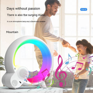 Creative Q Light Analog Sunrise Digital Display Alarm Clock Bluetooth Audio Intelligent Wake-up Q Colorful Atmosphere Light - Phosgene