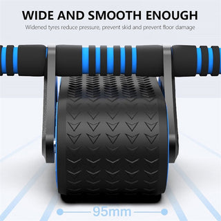 Double Wheel Abdominal Exerciser Women Men Automatic Rebound Ab Wheel Roller Waist Trainer Gym Sports Home Exercise Devices - Phosgene