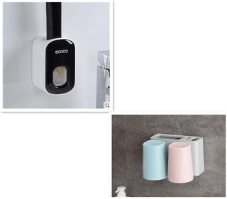 Wall Mounted Automatic Toothpaste Holder Bathroom Accessories Set Dispenser - Phosgene