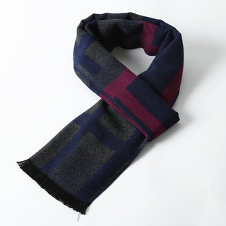 Simple Plaid Warm Keeping Artificial Cashmere Scarf - Phosgene