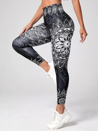 Ink Printing Yoga Trousers Fashion Slim Women's Skinny Pants - Phosgene