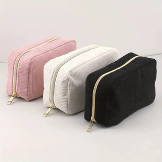 Fashion Corduroy Storage Cosmetic Bag - Phosgene