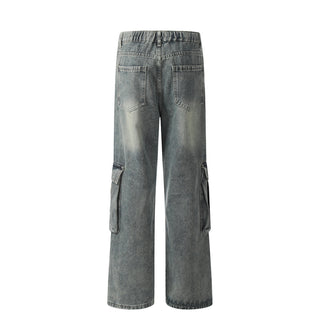 Punk Washed And Worn Denim Overalls Men Phosgene