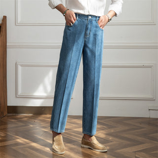 High Waisted Straight Leg Denim Pants Japanese Style Phosgene